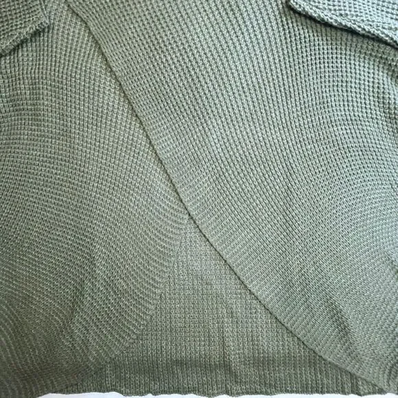 Kate & Sam Sweater Women XXL Olive Green Cowlneck Athleisure Wrap Minimalist Top - Picture 8 of 13